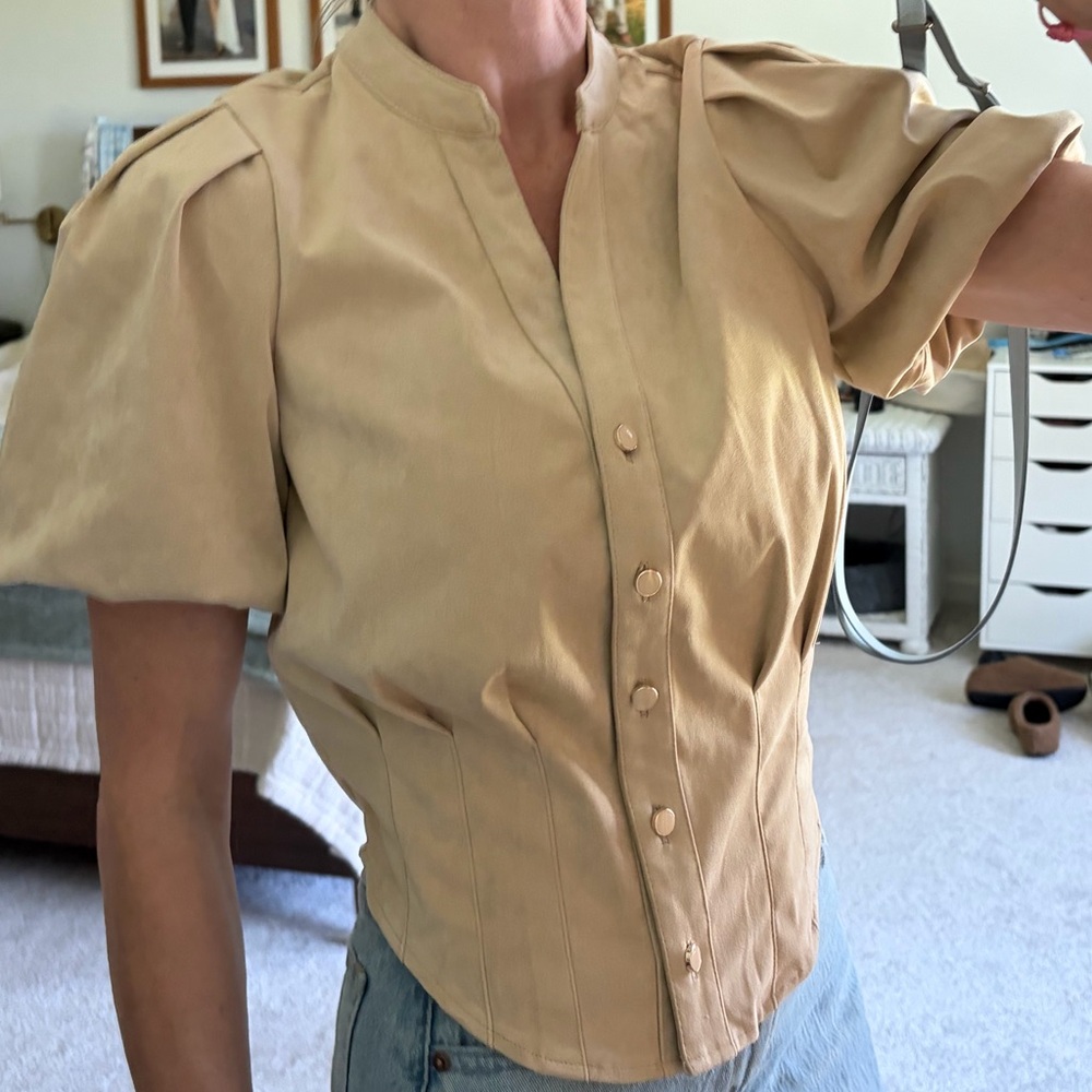 Bagatelle XS Blouse, NWT, Faux Leather